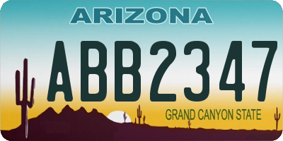 AZ license plate ABB2347