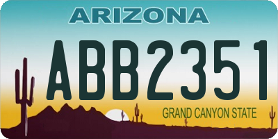 AZ license plate ABB2351