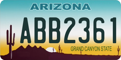 AZ license plate ABB2361