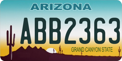 AZ license plate ABB2363