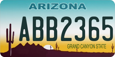 AZ license plate ABB2365