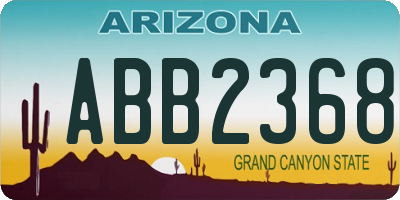 AZ license plate ABB2368