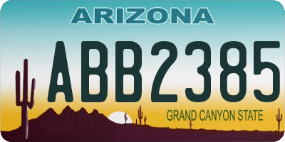 AZ license plate ABB2385