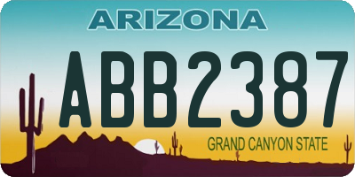 AZ license plate ABB2387