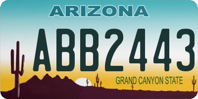 AZ license plate ABB2443