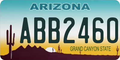 AZ license plate ABB2460