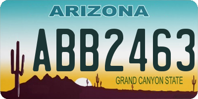 AZ license plate ABB2463
