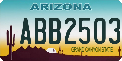 AZ license plate ABB2503