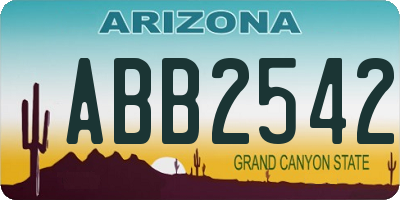 AZ license plate ABB2542