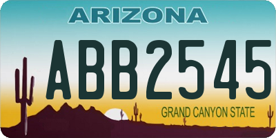 AZ license plate ABB2545