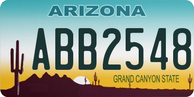 AZ license plate ABB2548