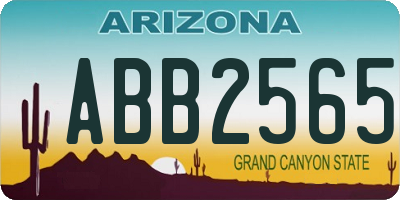 AZ license plate ABB2565