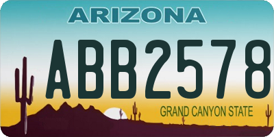 AZ license plate ABB2578