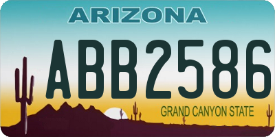 AZ license plate ABB2586