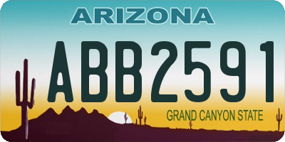 AZ license plate ABB2591