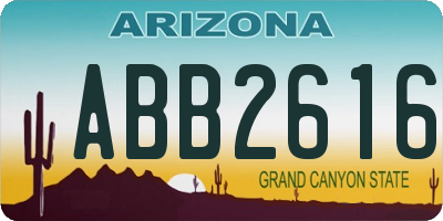 AZ license plate ABB2616