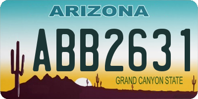 AZ license plate ABB2631