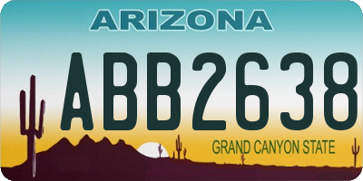 AZ license plate ABB2638