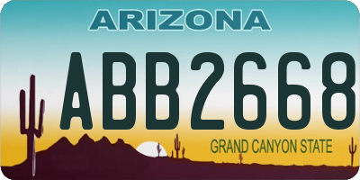 AZ license plate ABB2668