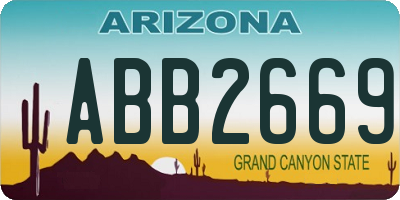AZ license plate ABB2669