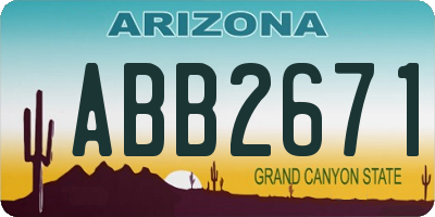 AZ license plate ABB2671