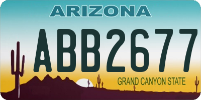 AZ license plate ABB2677