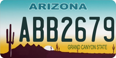 AZ license plate ABB2679