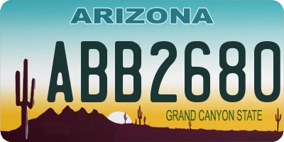 AZ license plate ABB2680