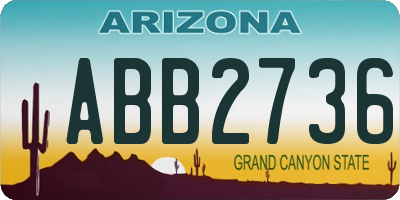 AZ license plate ABB2736