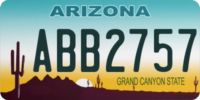 AZ license plate ABB2757