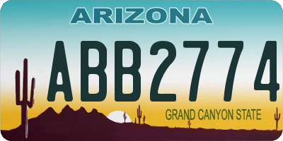 AZ license plate ABB2774