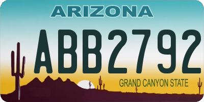 AZ license plate ABB2792