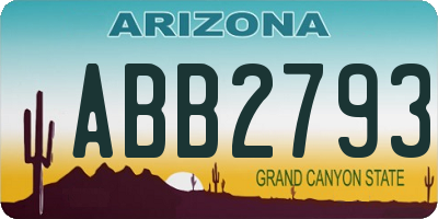 AZ license plate ABB2793