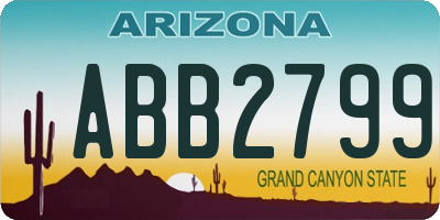 AZ license plate ABB2799