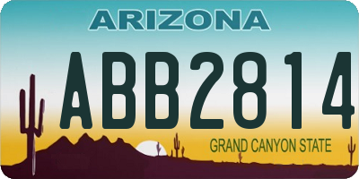 AZ license plate ABB2814