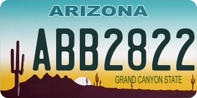 AZ license plate ABB2822