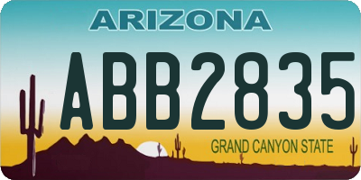 AZ license plate ABB2835