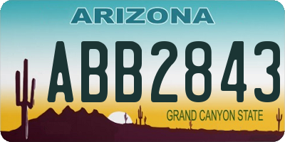 AZ license plate ABB2843