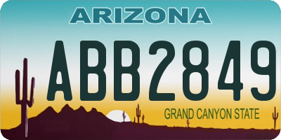 AZ license plate ABB2849