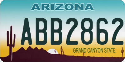 AZ license plate ABB2862