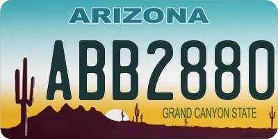 AZ license plate ABB2880