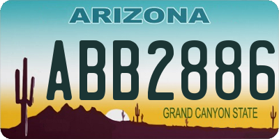 AZ license plate ABB2886