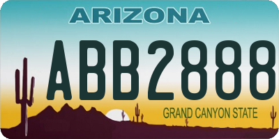 AZ license plate ABB2888