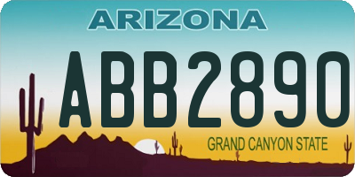 AZ license plate ABB2890