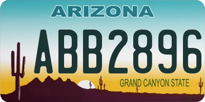 AZ license plate ABB2896