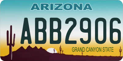 AZ license plate ABB2906