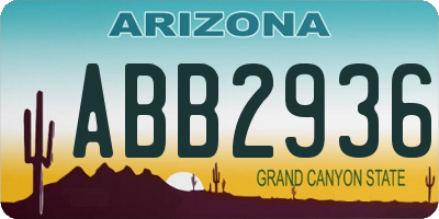 AZ license plate ABB2936