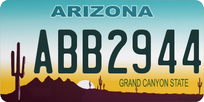 AZ license plate ABB2944