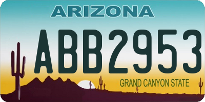 AZ license plate ABB2953