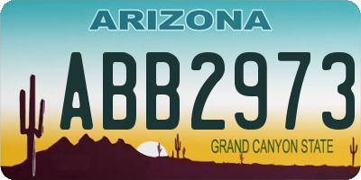 AZ license plate ABB2973